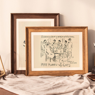 Retro Picture Frame Framed Imitation Wooden Photo Frame Wall Hanging 48 Watercolor Sketch 34 Paper Oil Painting Puzzle Customization