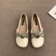 Vintage Versatile Round Toe Slip-on Mary Jane Small Leather Shoes Women's Shoes Not Tired Feet Commuter Milk Shoes Flat Single-layer Shoes