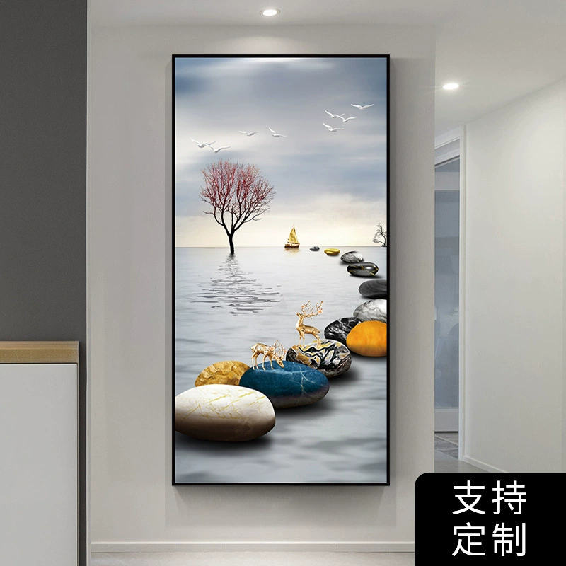 Self-adhesive modern three dimensional stickers on wall, light luxury style, 3D