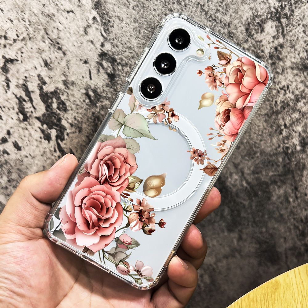 40g Weight Samsung Applicable Brands Phone Cases Classification PC, tpu Material Flower Pattern Simple Style, Classic Style Style PC Tpu Flower Simple Style Classic Style Phone Cases Phone Accessories 13