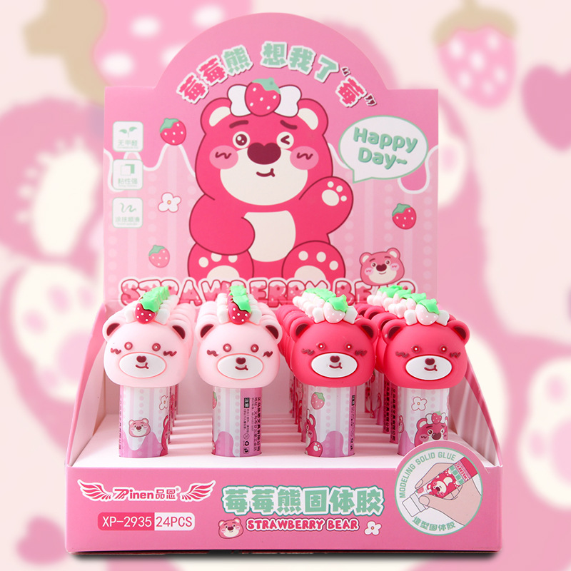 Linda cabeza de silicona Feifei conejo pegamento sólido estudiante portátil sólido pegamento DIY hecho a mano de alta viscosidad pegamento palo