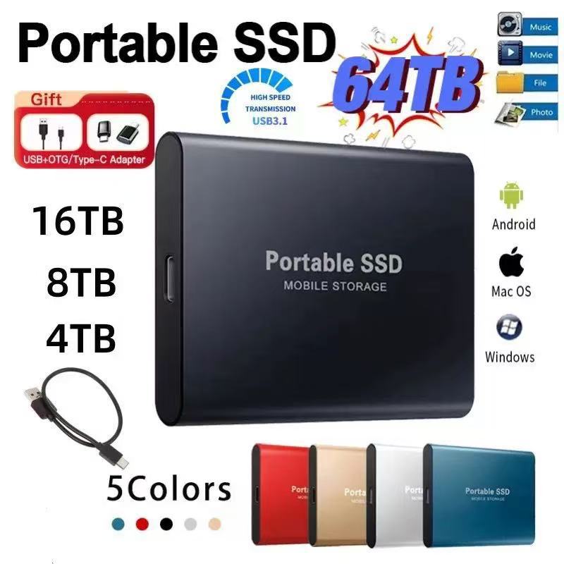 Cross-Border Export Ssd Mobile Solid State Drive Expansion Upgrade 2Tb 8Tb 16Tb High-Speed Usb3.0 Transmission 4Tb