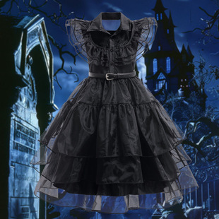 20.23 million Halloween Adams princess dress cos clothing Wednesday Black dress cosplay clothing