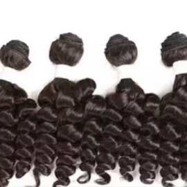 化纤假发帘四件套小卷高温丝双层机织发帘蓬松