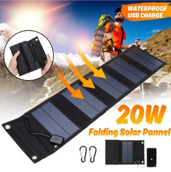 Folding bag solar-powered