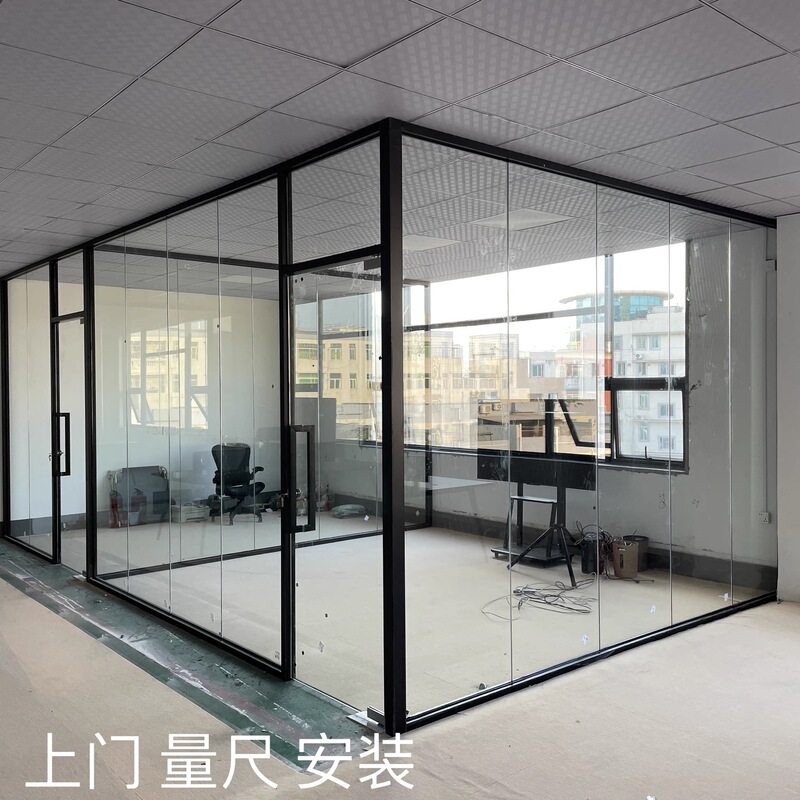 Guangdong office glass partition walls, double-layer tempered glass, aluminum alloy blinds, soundproof partitions, their glass walls