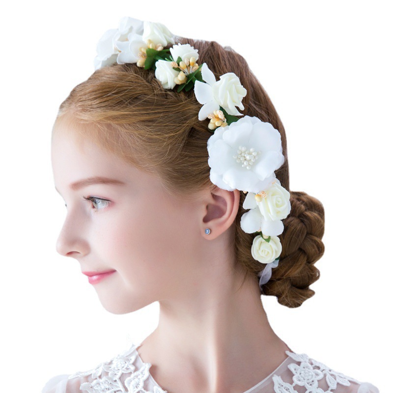 国境を越えた子供の花輪の花の子供の美しい頭の花の新婦の頭の飾りのスーツの女の子のドレスは祝日の公演の髪飾りを飾ります。