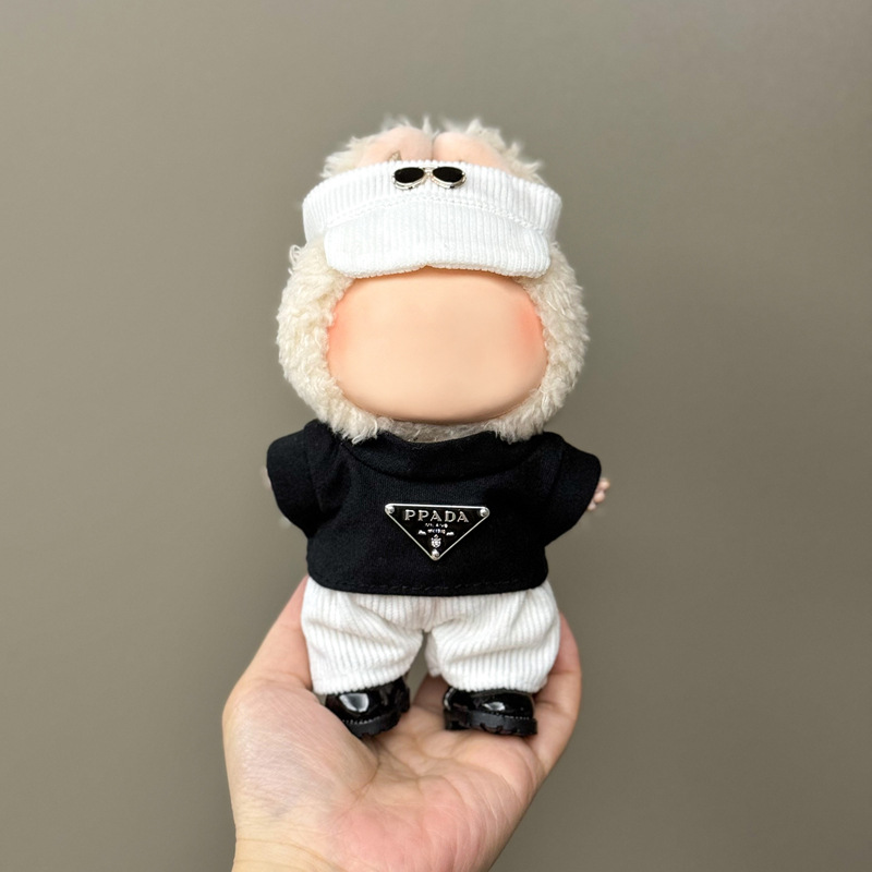 Ropa exclusiva para muñeco Labubu – prendas de peluche 17 cm, falda y traje para primera y segunda generación