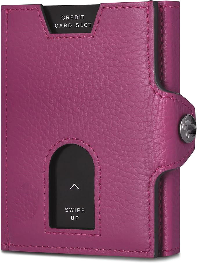 Amazon cuero RFID anti-robo bolso de tarjetas de cuero multifuncional con botón bolso de cambio de moda de negocios bolso de hombre