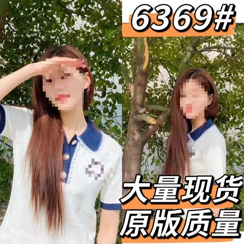 Женский пуловер с коротким рукавом Чжао Руси, трикотажная рубашка в Корейском стиле с коротким рукавом, поло в стиле Шанель, футболка-топ в однотонном стиле для весны и лета