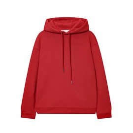 批发2025秋新品欧美风女装红色连帽宽松卫衣  1759图片色源头工厂