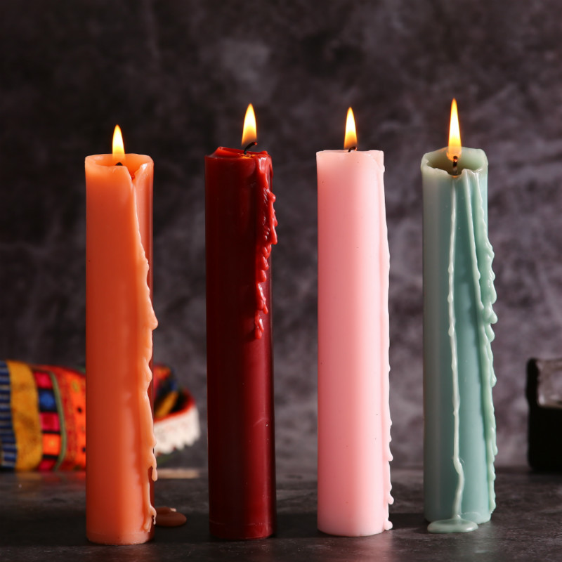 PK7J European Smokeless Tapered Candle with 3cm Diameter Rod Candle Romantic Dinner Tapered Candle for Wedding, Home, and Festivals