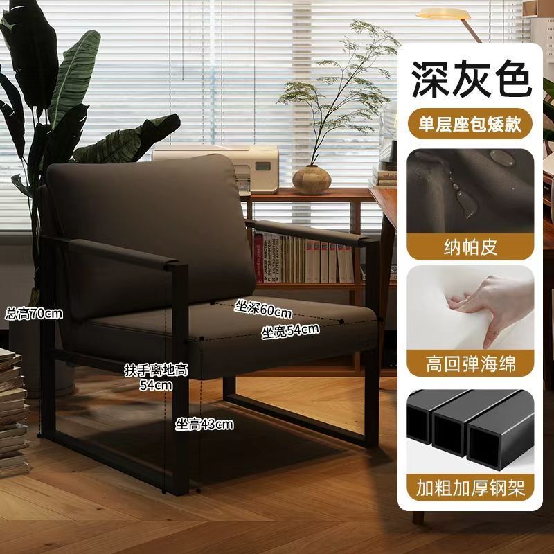 新款轻奢铁艺单人沙发椅家用客厅卧室椅子网红现代咖啡椅洽谈椅|undefined