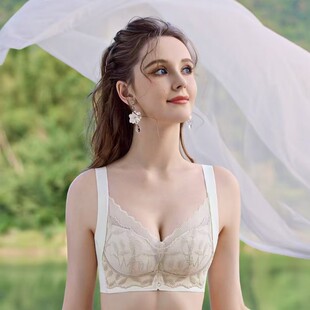 Spring and Summer 2025 New Thin Bra Sexy French Lace Push-up Anti-sagging Adjustable Underwear Yimeiqi