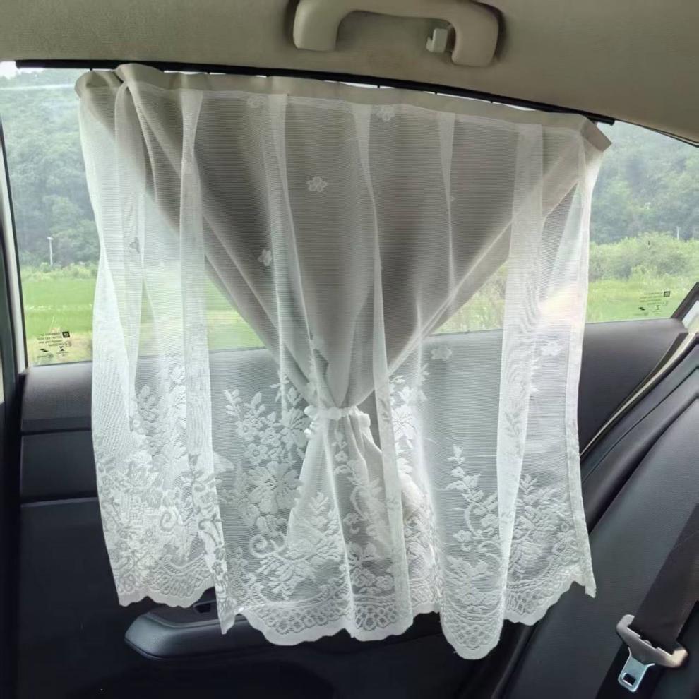 Car window blackout track-mounted sunshade curtain for babies and infants, heat-insulating and UV-protective