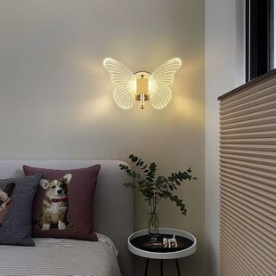 Wall Lamp Modern Nordic Bedroom Lamp Light Luxury Warm Romantic Bedside Aisle Corridor Internet Celebrity High-End Decorative Wall Lamp