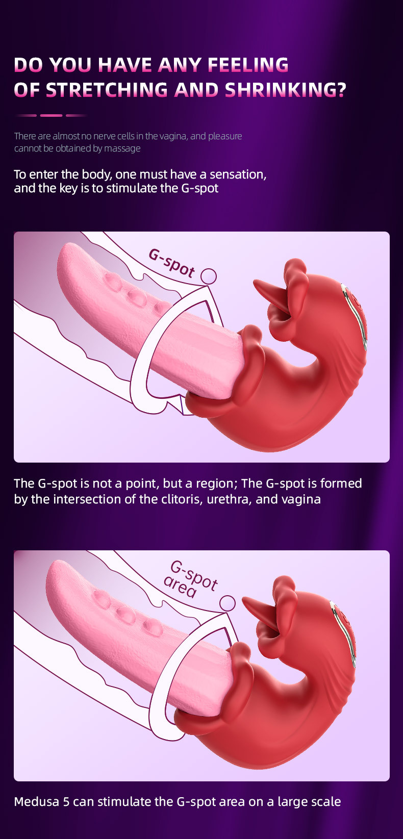 Medusa Tongue Licking & Sucking Vibrator, Dual-Tongue Clitoral and G-Spot Stimulator, Pink — detail image 1