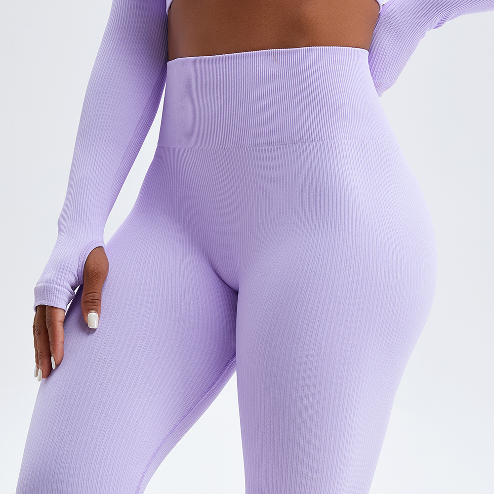 Amazon nuevo hilo pantalones de yoga de las mujeres sin costura de melocotón cadera de elevación pantalones de fitness apretado de cintura alta Pantalones deportivos