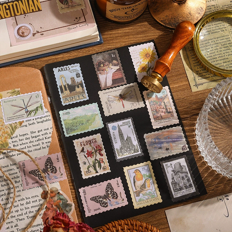 Retro stamps, sticker, stickers, DIY, scheduler