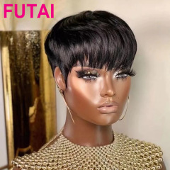 Shortpixie Cut Wigの本物のヘアヒューマンヘアWigアフリカの起爆機のショートヘッドカバー
