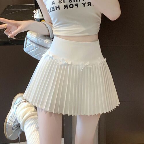 Women's Summer New White Pleated Skirt, Zhang Yuanying Style, Sweet High-Waist A-Line Short Skirt for Wholesale