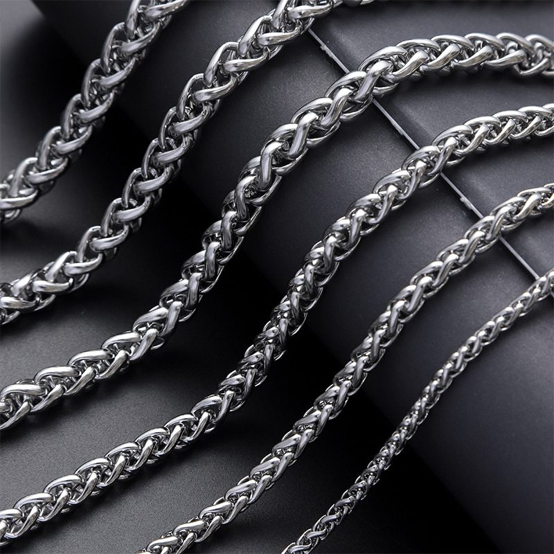 不锈钢龙骨链粗款半成品项链个性简约男士花蓝链嘻哈潮牌配链