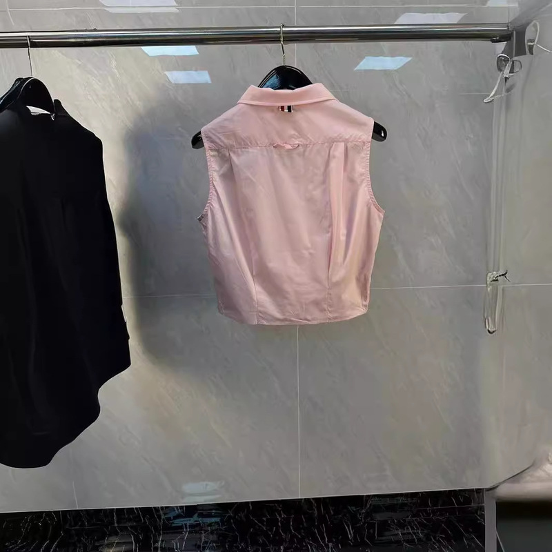 High quality TB early spring new sleeveless short shirt plumb comfortable high branch poplin fabric fashion trend