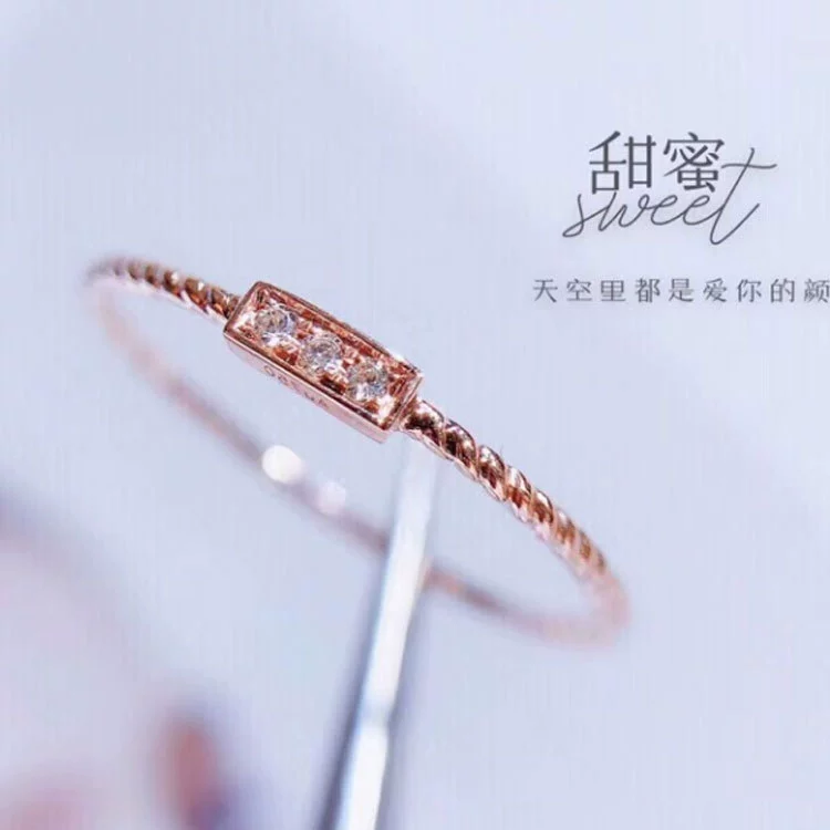 Женское кольцо по индивидуальному заказу, простое кольцо из розового золота 18 карат, инкрустированное бриллиантами, свежие ювелирные изделия, оптовая продажа ювелирных изделий