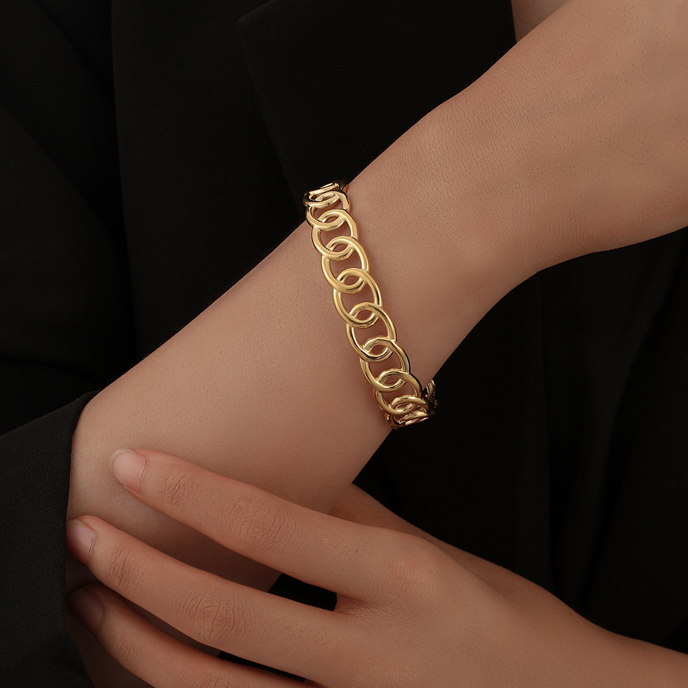 12g Weight Bangle Classification 1 Piece Quantity Daily Occasion Stainless Steel Material Geometric, Eye Pattern Unisex Gender Plating Design Simple Style Style Geometric Eye Stainless Steel Simple Style Bangle 2