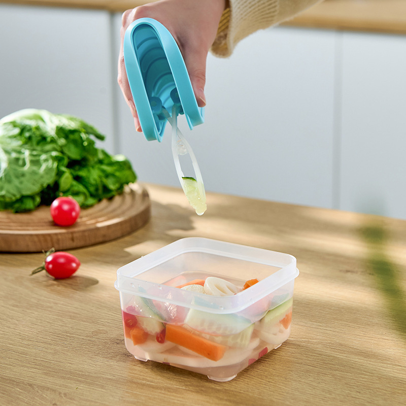 家庭用新鮮箱マイクロ波加熱弁当箱キッチンネギにんにくキムチ箱ピクニック携帯クリップ付き収納箱|undefined