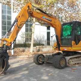 犀牛X9 轮履一体机 旋转装载机图片 炮头 棉花夹 抓树枝 抓废铁