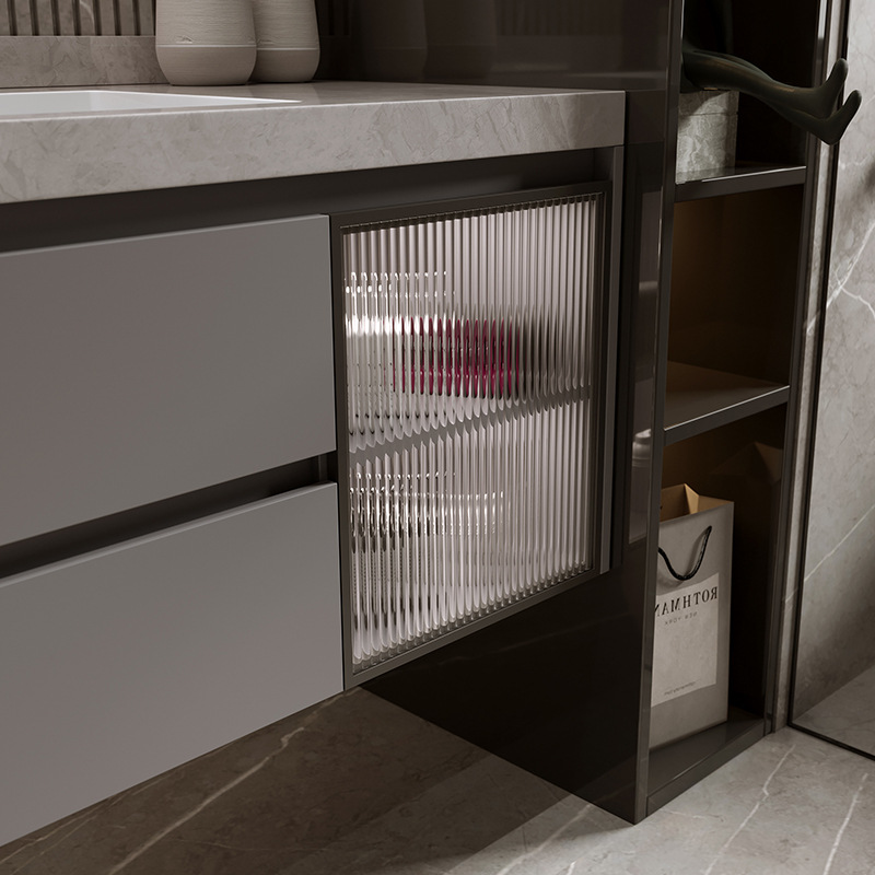 Placa de roca sin fisuras cuenca integrada inteligente gabinete de baño combinación de baño tabla de lavado lavabo