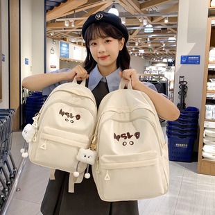 2025 New Casual Student Schoolbag Ins Niche Simple Large Capacity Versatile Junior High School Student Backpack Female