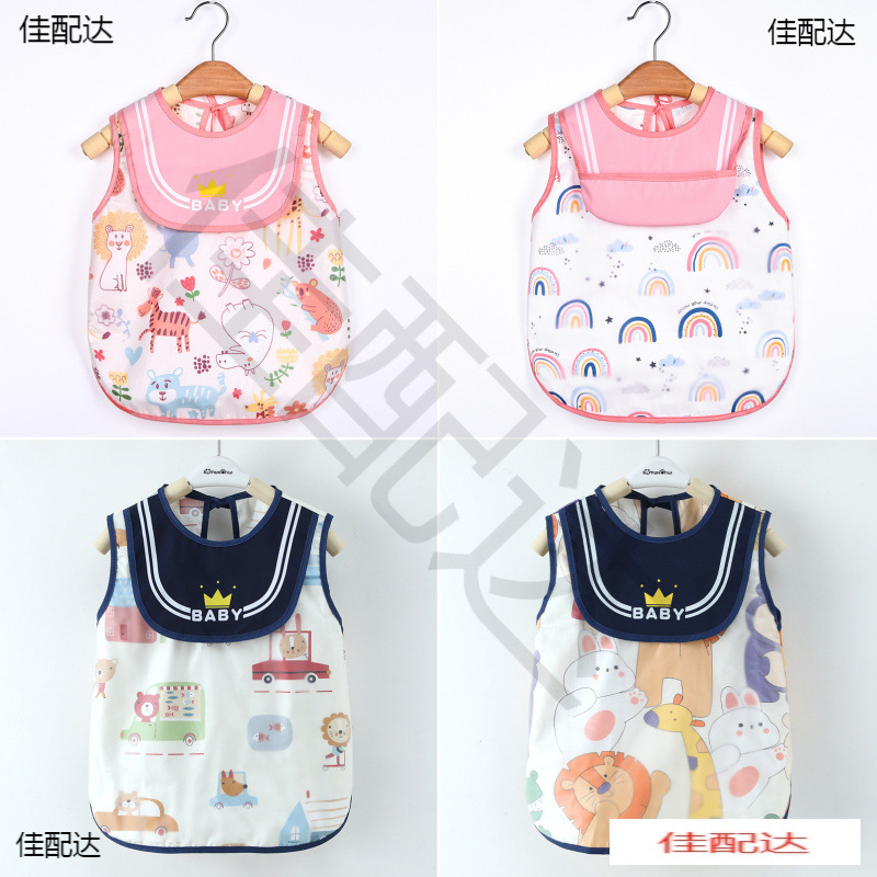 Summer cotton thin waterproof children's bib for food
