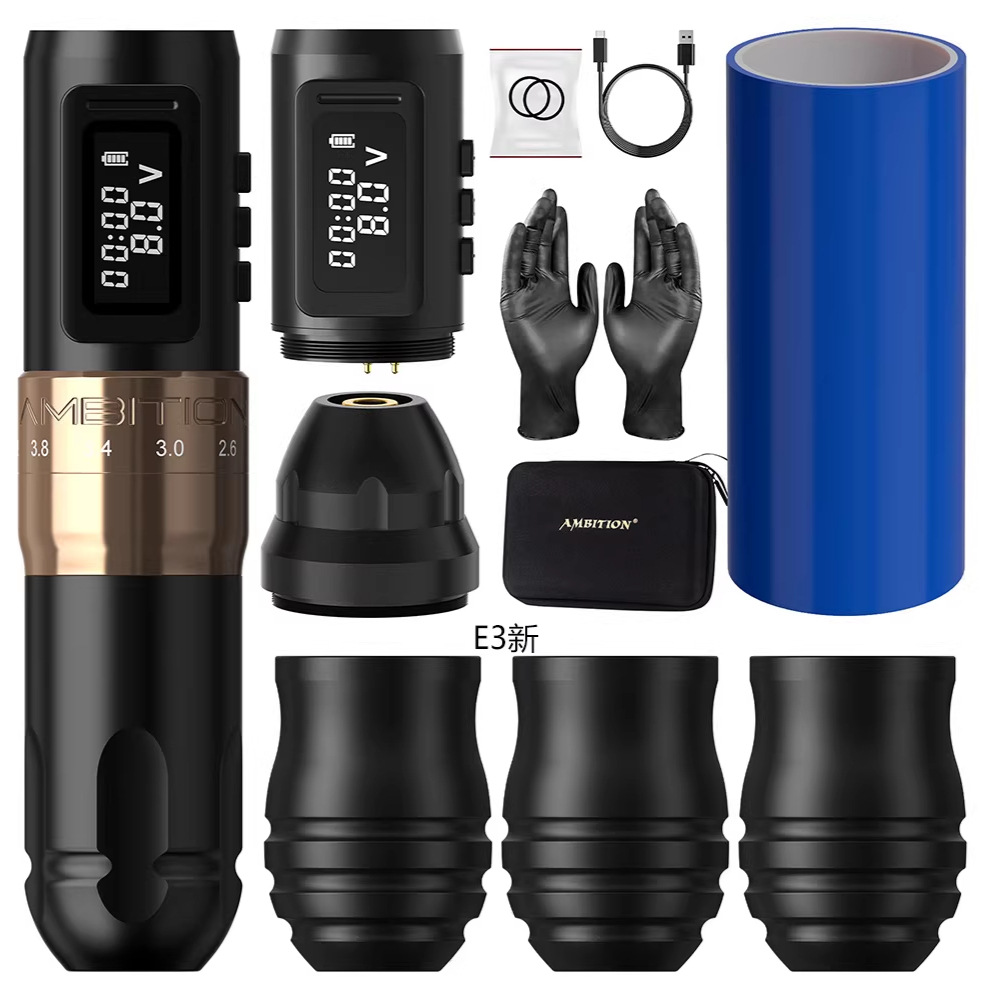 Ambición nueva bisheng carrera ajustable recargable tatuaje pluma portátil equipo herramienta