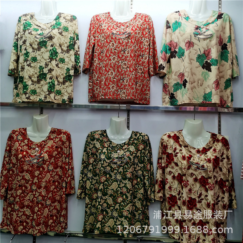2025 new style of middle-aged and elderly women's big round neck bow…