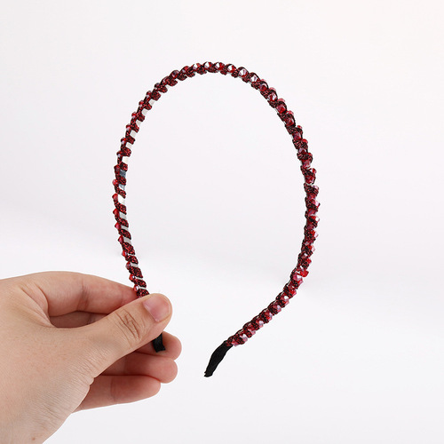 New retro temperament fashionable crystal headband Korean style trendy headband hair accessories ins simple face wash and pressure headband