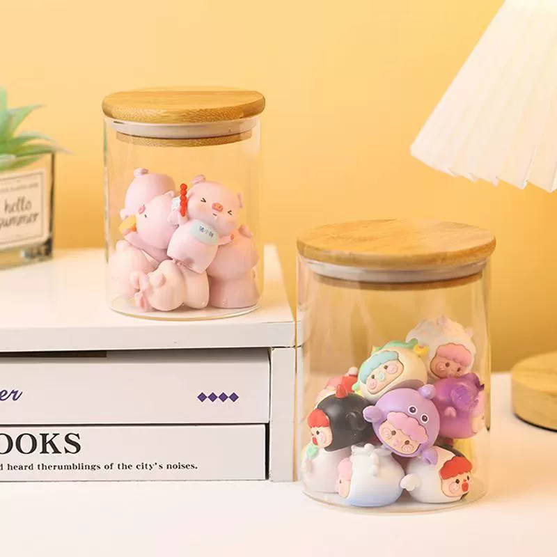 6,5-8 набор из 12 стеклянных банок, герметичные стеклянные банки, стеклянные банки для хранения чая, бамбуковые деревянные крышки, герметичные банки, прозрачные