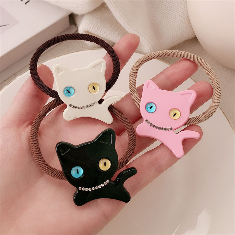 Nuevo anillo de pelo de gatito dulce y fresco correa de goma delicada cuerda de perforación de agua de alta elasticidad detrás de la cabeza cuerda de pelo de bola al por mayor