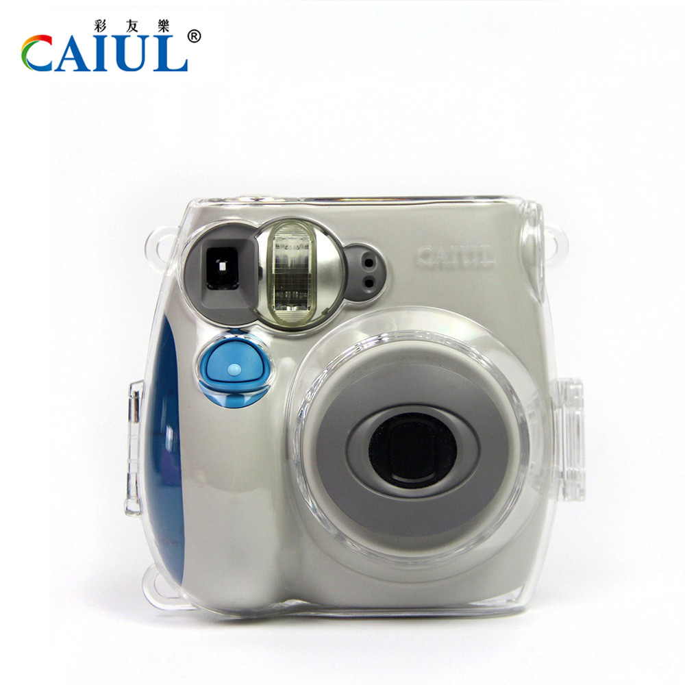 CAIUL 适用拍立得mini7s/7c水晶壳保护壳 透明相机保护外壳无绳
