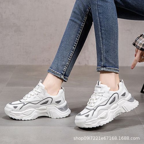 Father's shoes women spring and autumn fashion mesh casual shoes lightweight thick-soled student trendy sports shoes