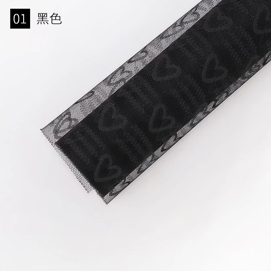 Fábrica de fiestas de flores al por mayor nuevo amor Jacquard flor envasado hilo de malla florista de color sólido