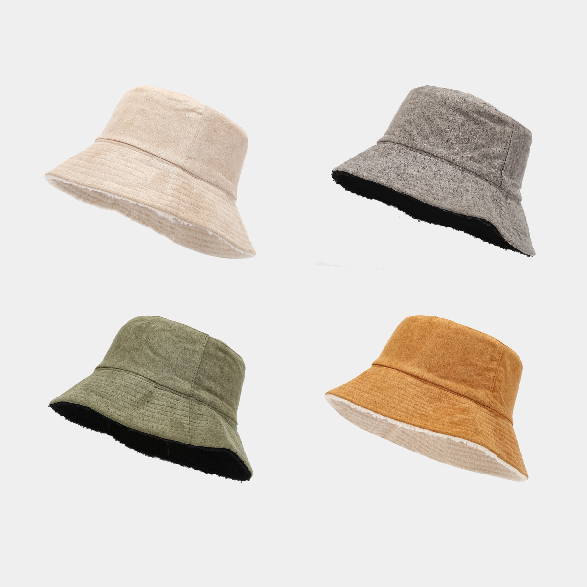 Sombrero de pescador de bordes anchos sombrero de cabecera para hombres al aire libre sombrero de protección solar de ocio otoño y invierno grueso sombrero de doble cara