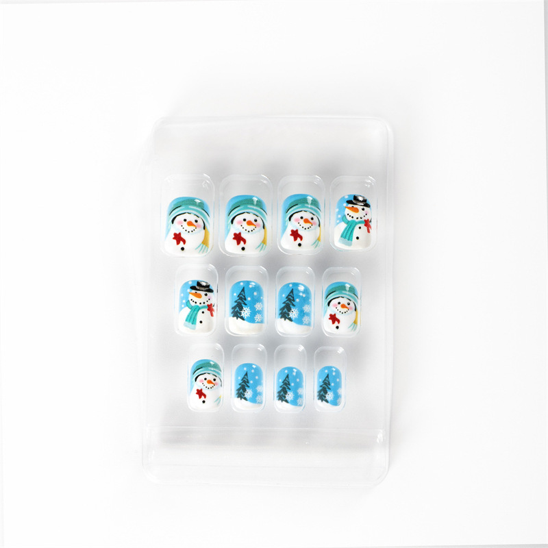 Handmade 12-Piece Festive Press-On Nails for Christmas and Halloween, Almond-Shaped Press-On Nails, Fashionable Nail Patches Wholesale