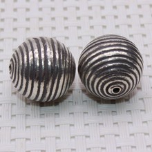 泰国手工艺925银纹圆珠DIY散珠配饰佛珠手链项链星月菩提套装饰品