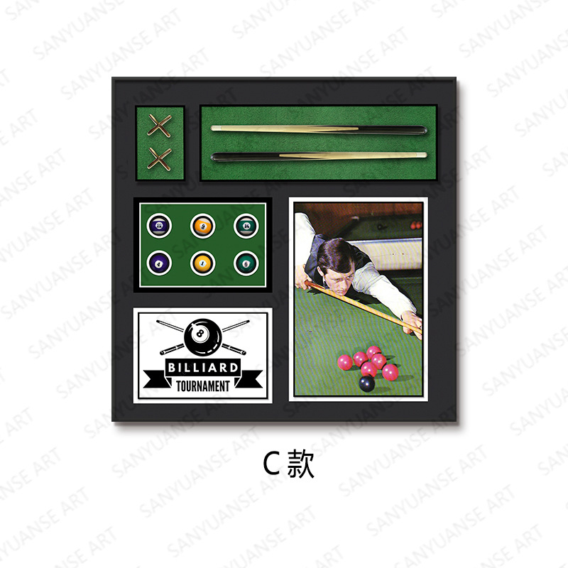 Sala de billar Pintura colgante Sala de billar tridimensional Mural Pintura de decoración de restaurante tridimensional Pintura colgante de billar