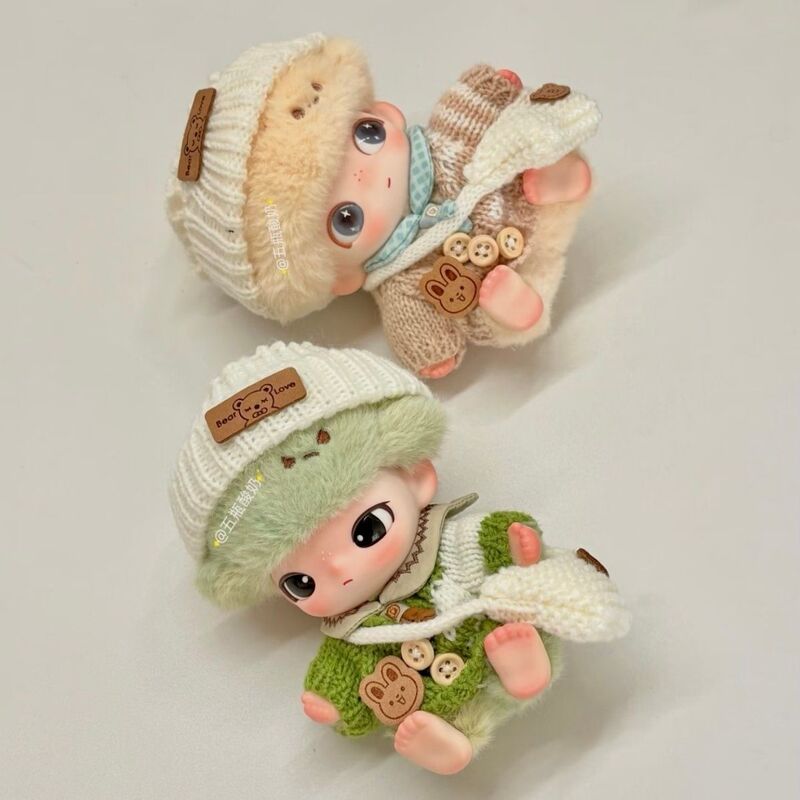 Dimoo Newborn Diary Colorful Button Sweater Cute Bunny Knitted Sweater Bear Crossbody Bag Baby Clothes 15cm