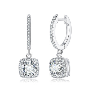 S925 Sterling Silver Luxury Square Bag Moissanite Earrings Niche Design Non-Allergenic Non-Fading Precision Earrings Stud Earrings