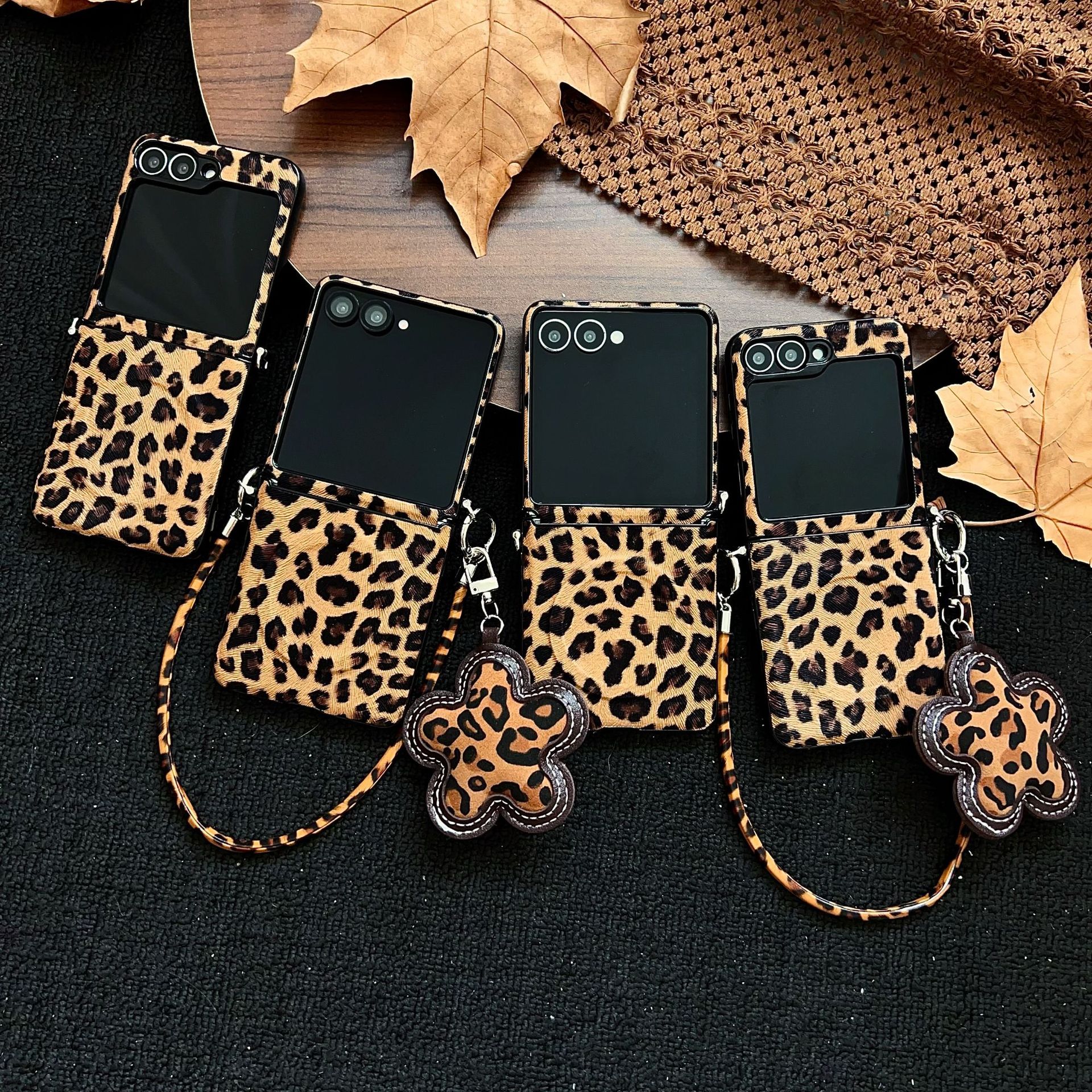 时尚豹纹适用三星Galaxy zflip7手机壳zflip4/5/6折叠磁吸保护壳