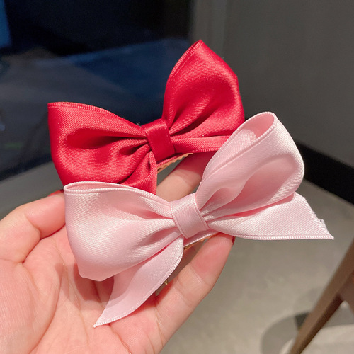 Korean style children's hairpin hair accessories girls red bangs clip cute little bow hairpin headdress princess clip